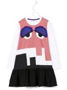 Fendi Kids Bag Bugs Print Dress, Girl's, Size: 6 Yrs, White