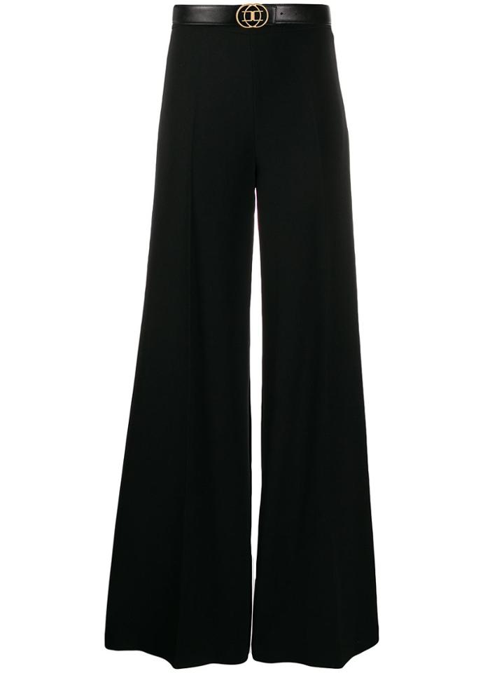 Elisabetta Franchi Buckled Palazzo Pants - Black