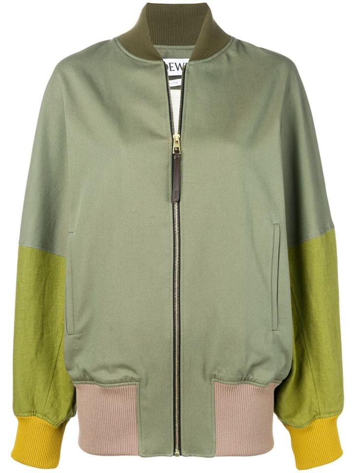 Loewe Balloon Sleeve Bomber Jacket - Green