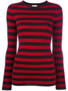 Laneus Striped Jumper, Women's, Size: 44, Red, Virgin Wool