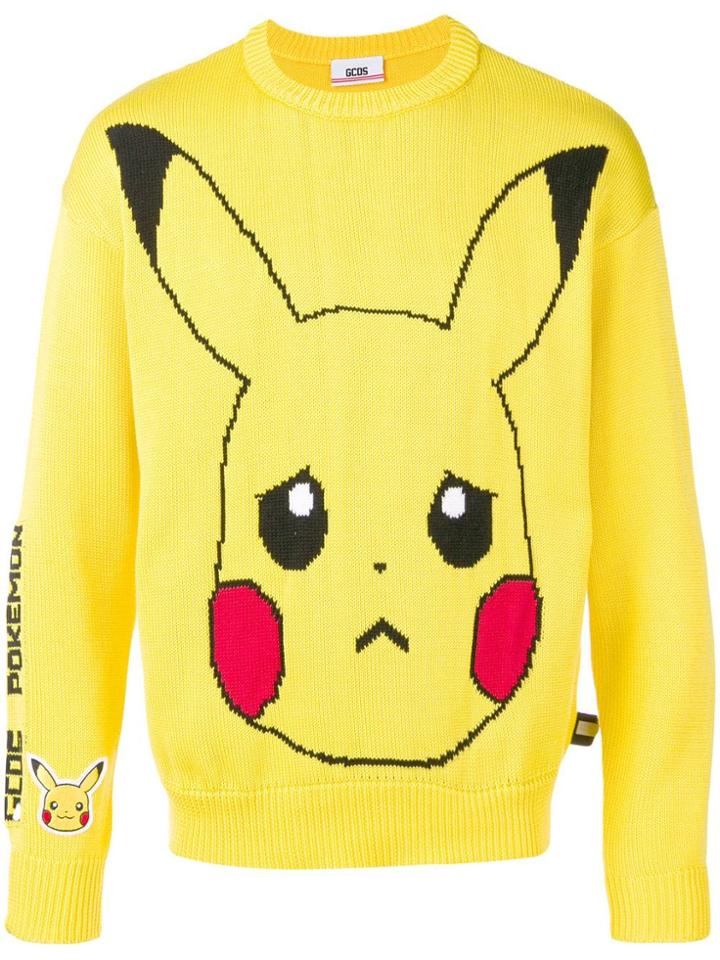Gcds Pikachu Intarsia Jumper - Yellow