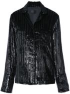 Rta Striped Sequined Blazer - Black