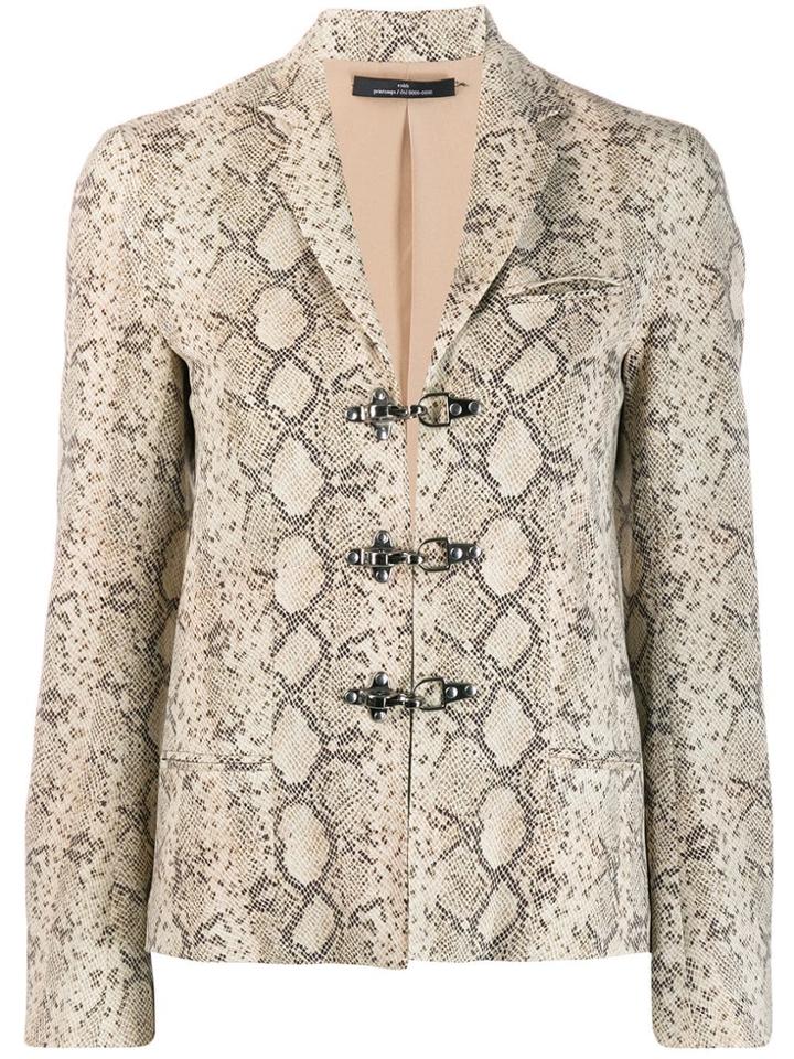 Rokh Snake Pattern Blazer Jacket - Neutrals