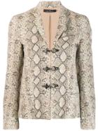 Rokh Snake Pattern Blazer Jacket - Neutrals