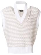 Raf Simons Distressed Knitted Tank - White