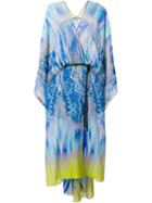 Etro Wrap Kaftan, Women's, Size: 44, Blue, Silk/polyester