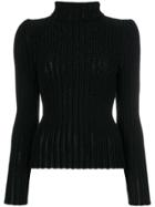 Bottega Veneta Glitter Wave Turtle Neck - Black