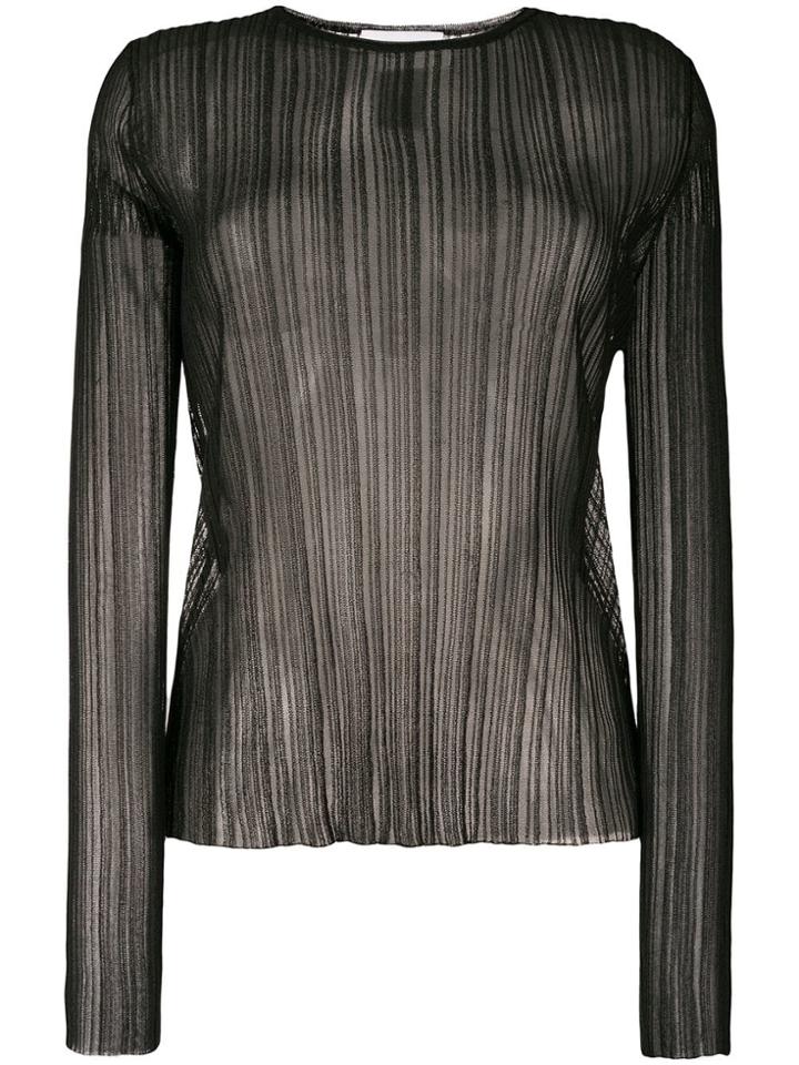 Christian Wijnants Plisse Sheer Top - Black