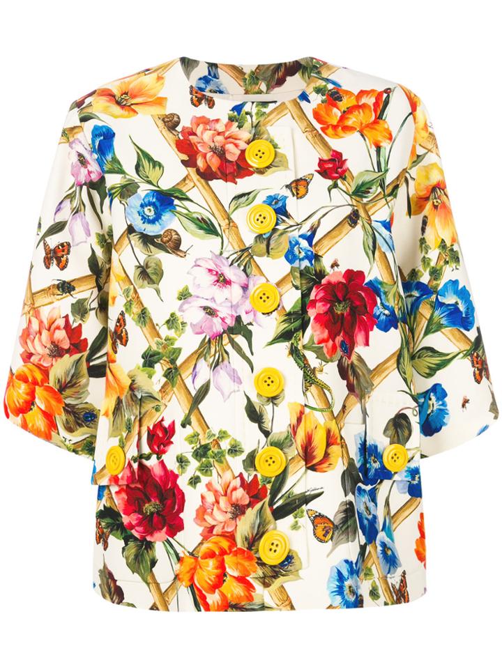 Dolce & Gabbana Floral Print Buttoned Top - Multicolour