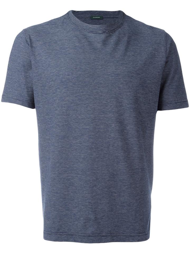 Zanone - Classic T-shirt - Men - Cotton - 50, Blue, Cotton