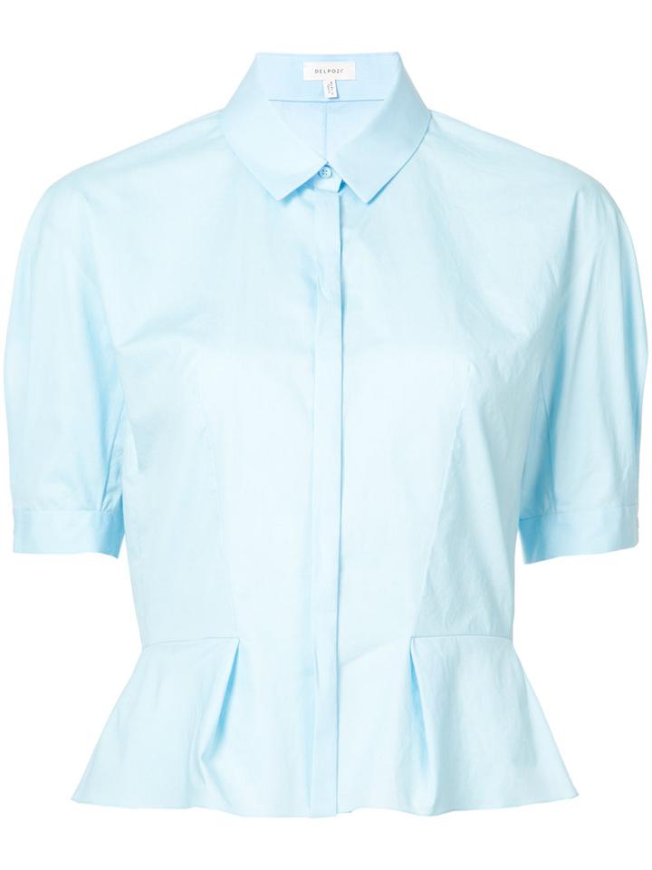 Delpozo - Button Up Blouse - Women - Cotton - 36, Blue, Cotton