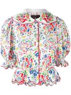 Marc Jacobs Floral Print Puff Sleeve Blouse - White