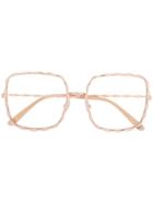 Elie Saab Oversized Scallop Frame Sunglasses - Pink