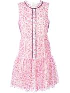 Fendi Floral Pleated Hem Dress, Women's, Size: 40, Pink/purple, Polyamide/acrylic/silk