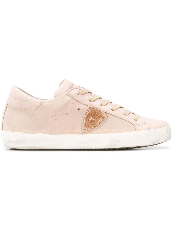 Philippe Model Plaque Detail Sneakers - Neutrals