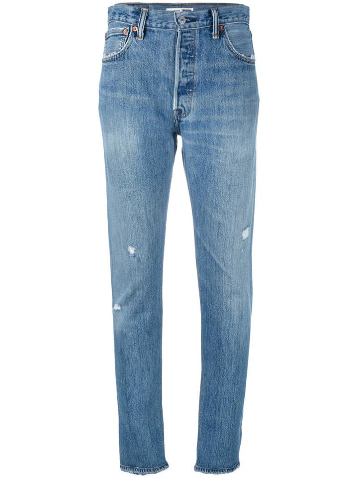 Re/done - Distressed Jeans - Women - Cotton - 27, Blue, Cotton