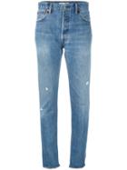 Re/done - Distressed Jeans - Women - Cotton - 27, Blue, Cotton