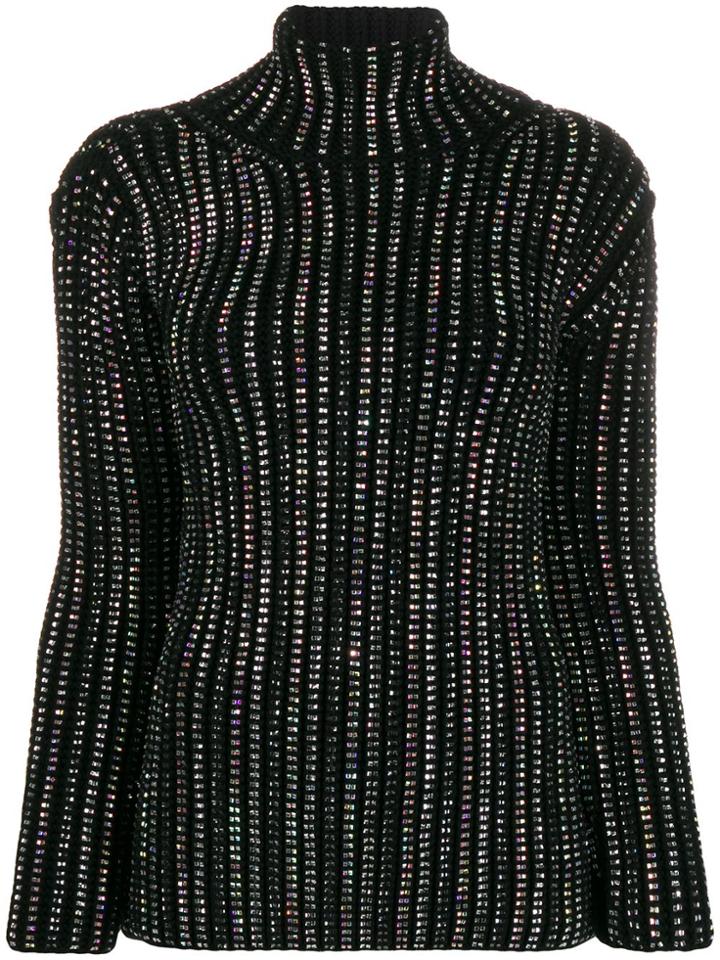Ermanno Scervino Metallic Roll Neck Jumper - Black