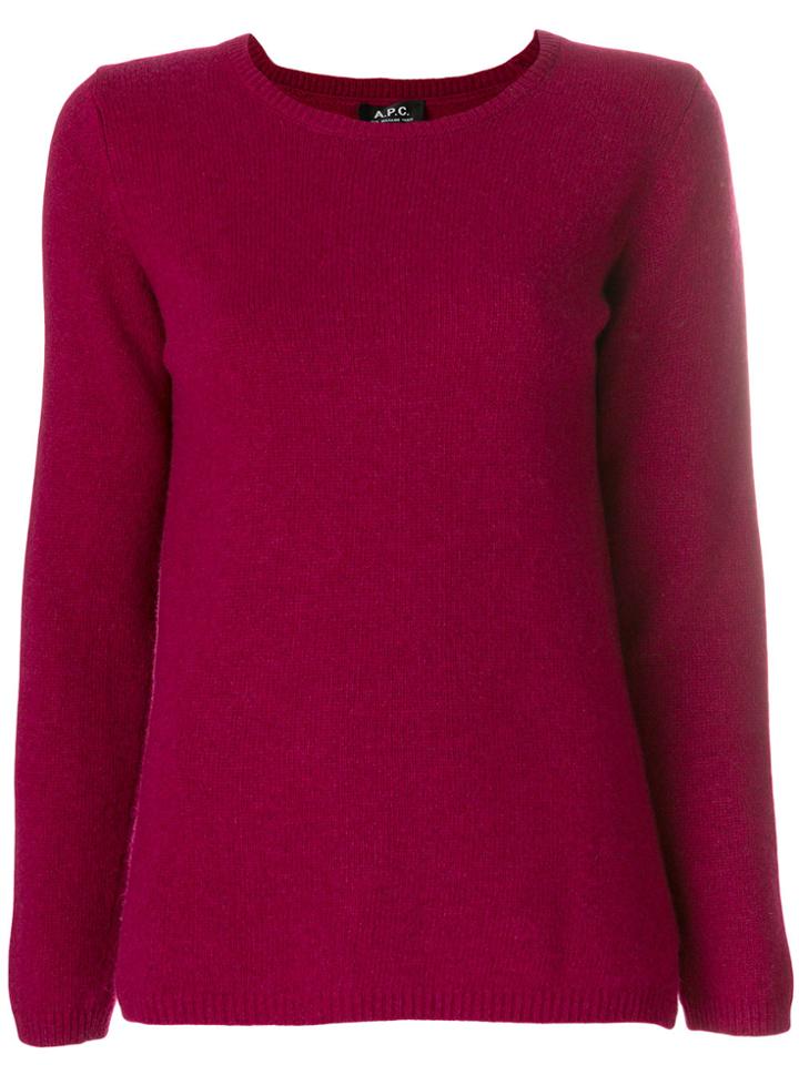 A.p.c. Long Sleeved Sweater - Pink & Purple