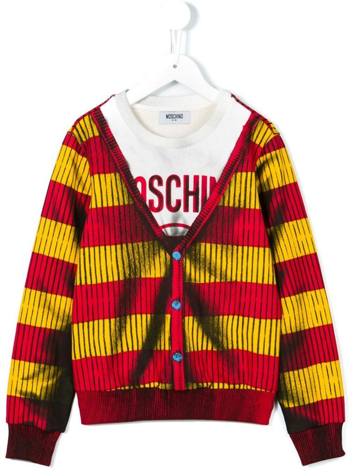 Moschino Kids Cardigan T-shirt Print Sweatshirt