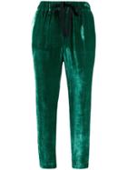 Semicouture Cropped Elasticated Trousers - Green
