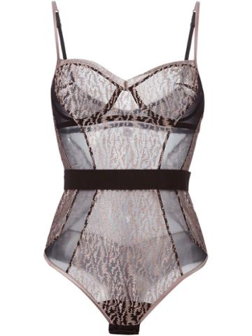 La Perla Feline Chic Bodysuit, Women's, Size: 38b, Black, Polyester/polyamide/spandex/elastane/cotton