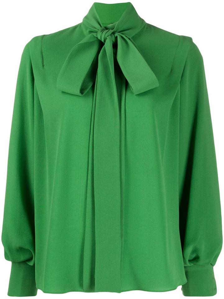 Emilia Wickstead Pussy Bow Blouse - Green