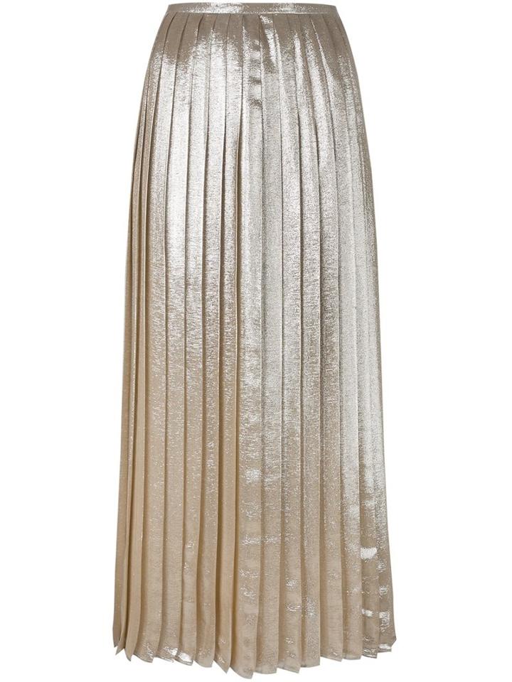 Max Mara Metallic Pleated Skirt