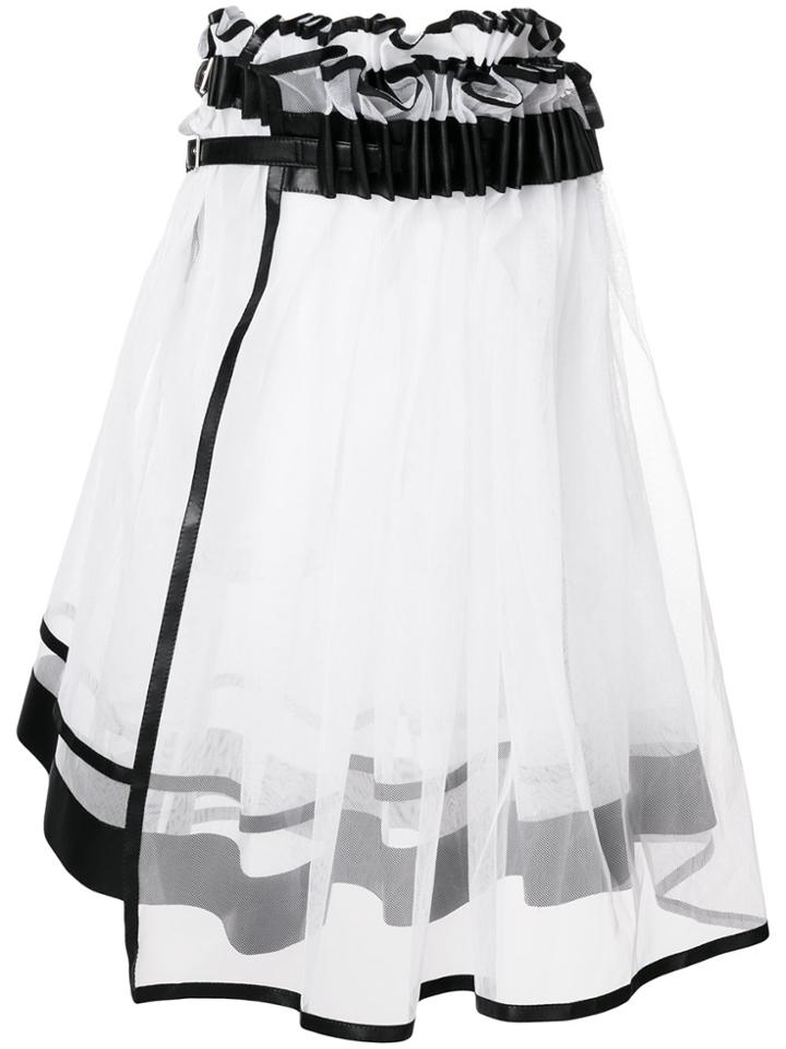 Comme Des Garçons Noir Kei Ninomiya Flared Midi Skirt - White