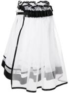 Comme Des Garçons Noir Kei Ninomiya Flared Midi Skirt - White