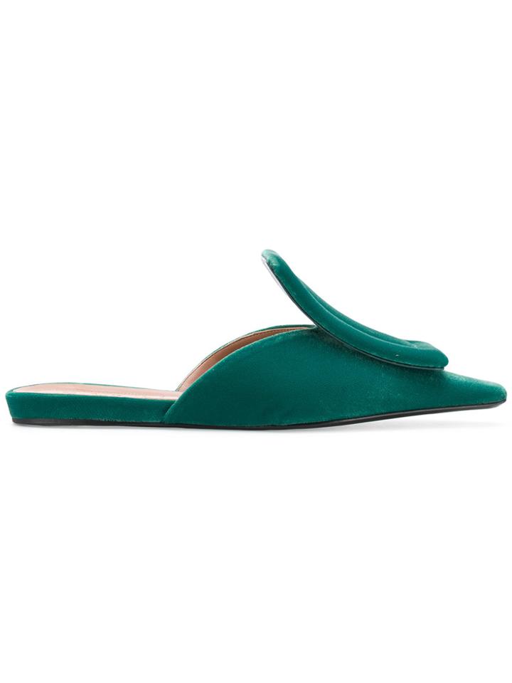 Marni Geometric Mules - Green