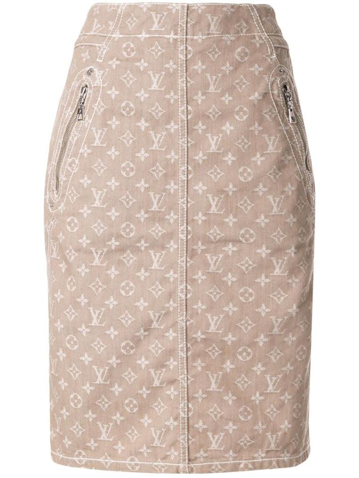 Louis Vuitton Pre-owned Jacquard Monogram Straight Skirt - Neutrals