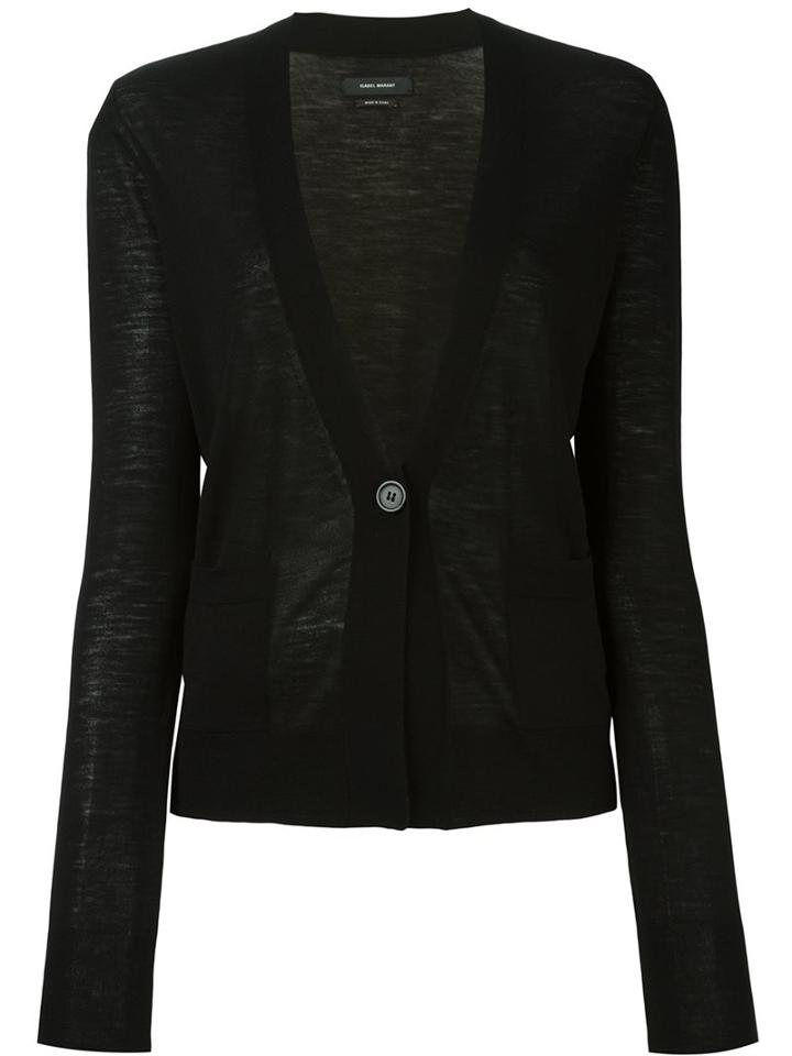 Isabel Marant Single Button Cardigan, Women's, Size: 38, Black, Merino