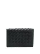 Bottega Veneta Intrecciato Woven Cardholder Wallet - Black