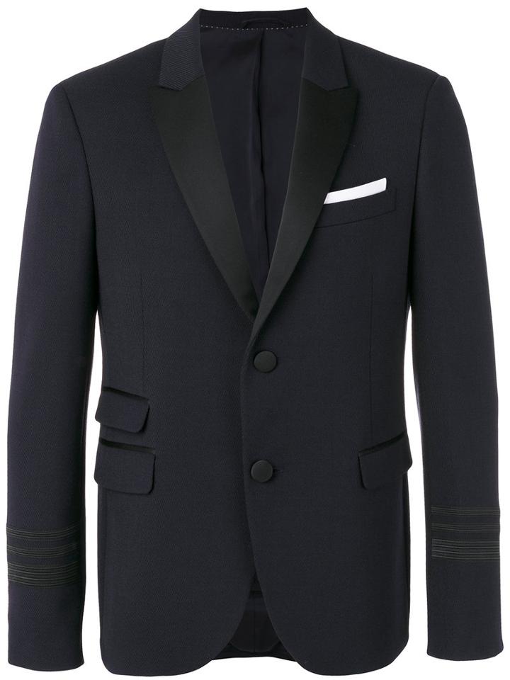 Neil Barrett - Single-breasted Jacket - Men - Polyester/spandex/elastane/viscose/wool - 52, Blue, Polyester/spandex/elastane/viscose/wool