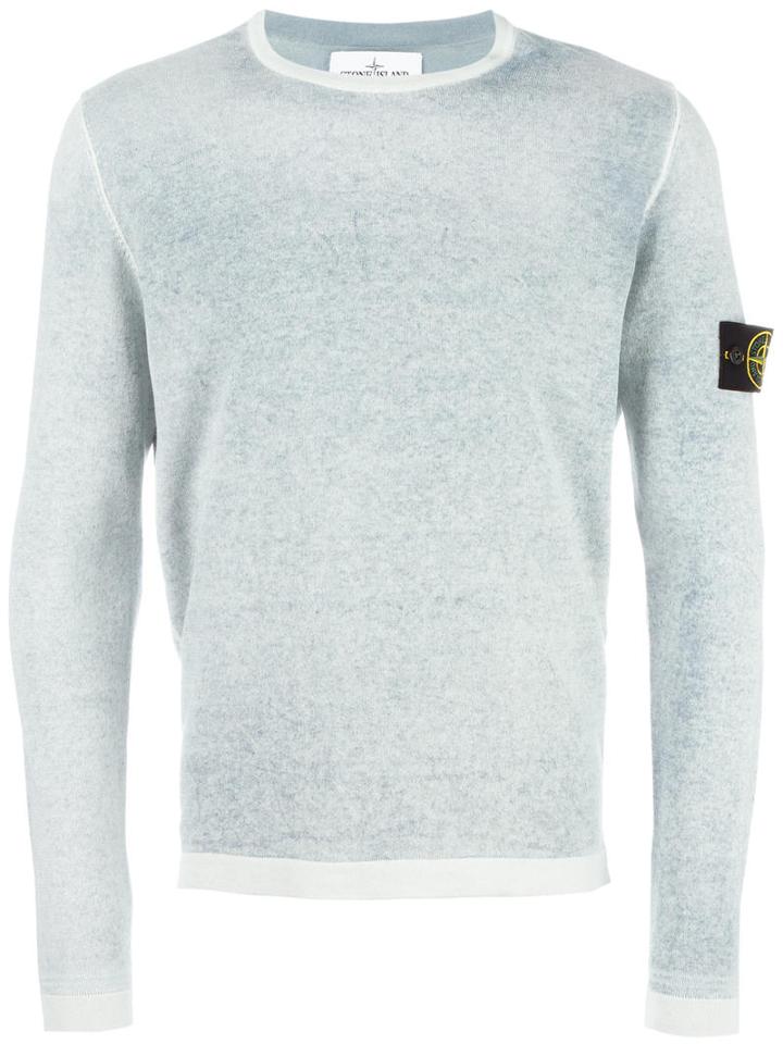 Stone Island Arm Patch Jumper, Size: Medium, Grey, Cotton