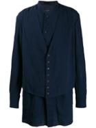 Ziggy Chen Layered Button Shirt - Blue