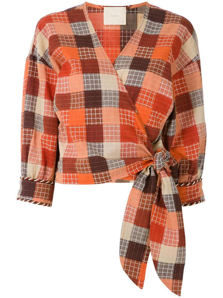 Framed Blusa Transpassada Madeleine Framed - Orange