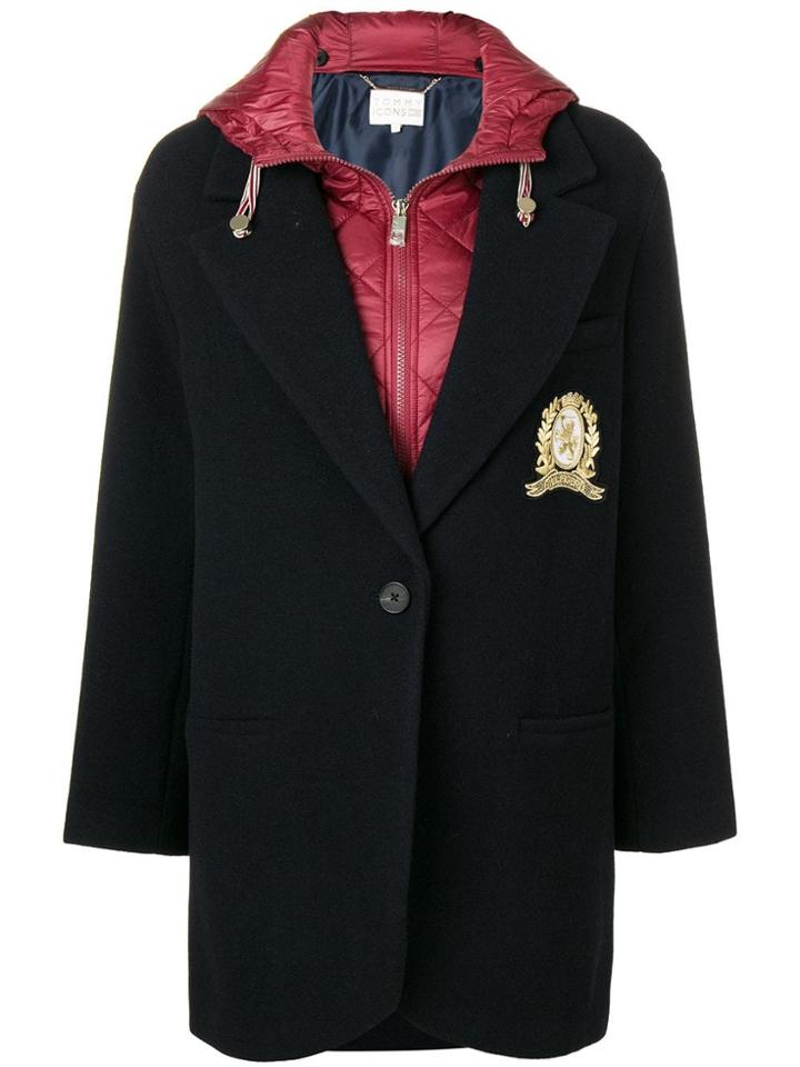 Tommy Hilfiger Contrast Single-breasted Coat - Blue