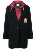 Tommy Hilfiger Contrast Single-breasted Coat - Blue