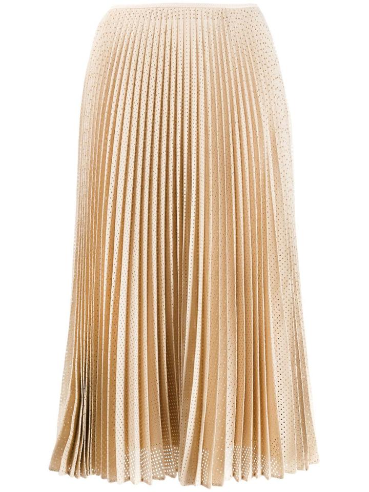 Fendi Perforated A-line Skirt - Neutrals