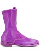 Guidi Zip Front Ankle Boots - Purple