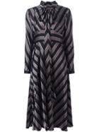 Marc Jacobs Striped Midi Dress, Women's, Size: 4, Black, Rayon
