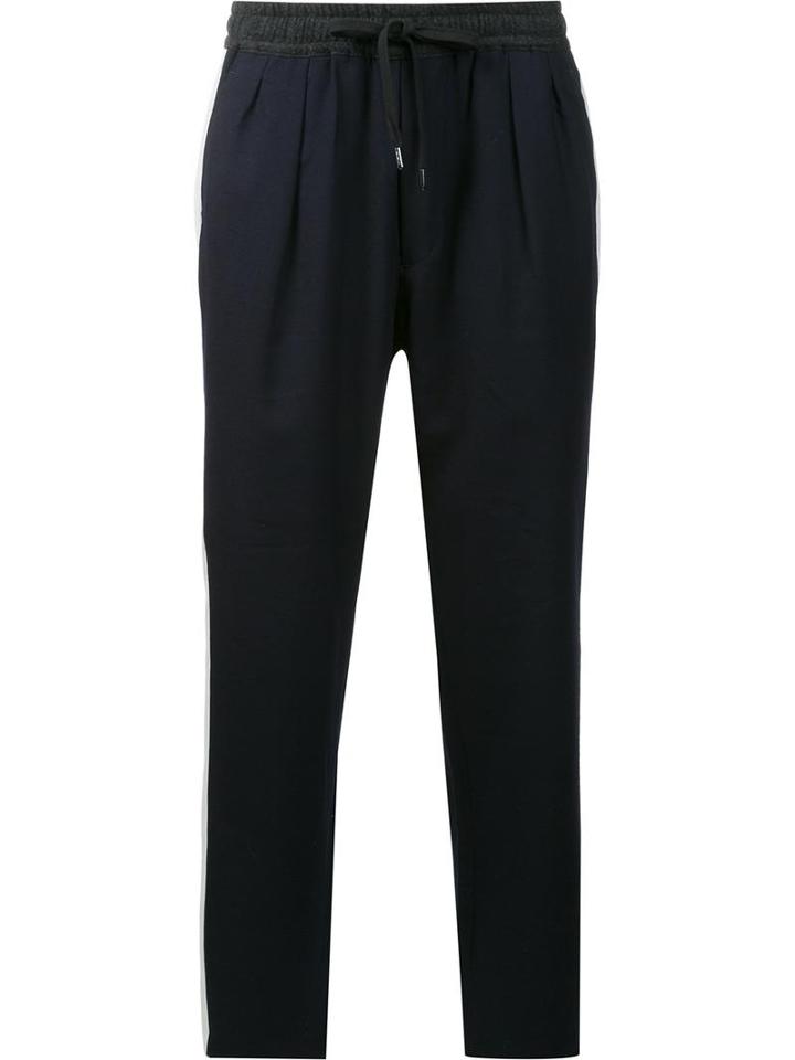 F.s.z Drawstring Tapered Trousers, Men's, Grey, Virgin Wool