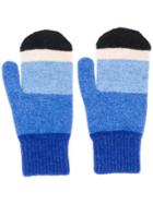 Ps By Paul Smith Knitted Stripe Mittens - Blue