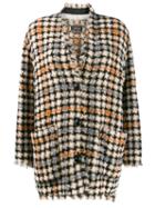 Isabel Marant Oversized Check Print Knitted Coat - Neutrals