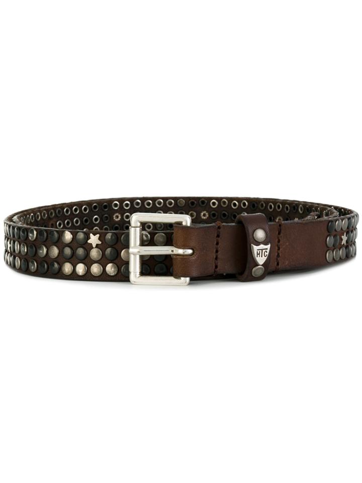 Htc Hollywood Trading Company Studded Buckle Belt - Brown