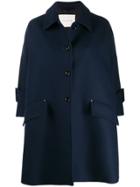 Mackintosh Humbie Ink Wool Cropped Sleeve Overcoat Lm-1007f - Blue