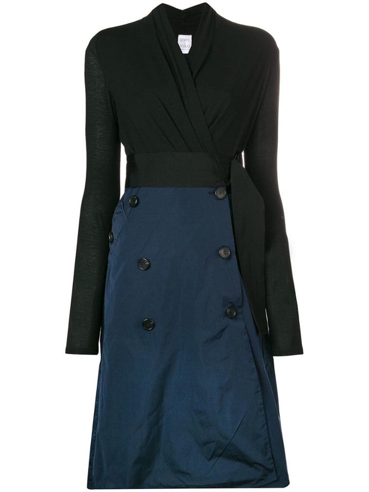 Sara Roka Two-tone Midi Dress - Black