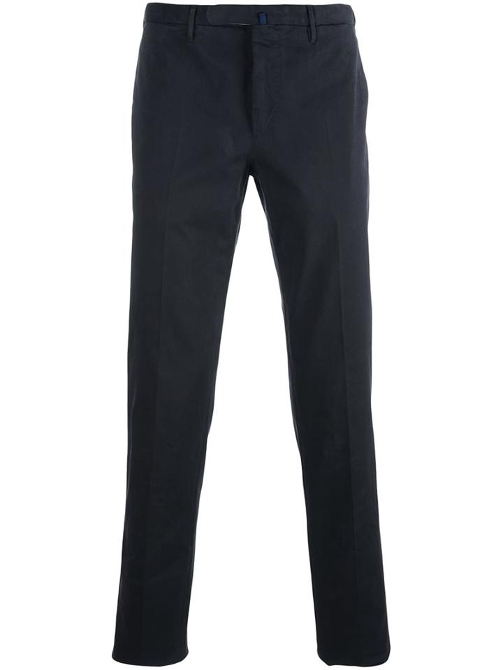 Incotex Slim Fit Chino Trousers, Men's, Size: 50, Blue, Cotton/spandex/elastane